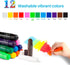Tempera Paint Sticks, 12 Bright Colors, Quick Drying, Easy to Color and Washable Crayons for Kids