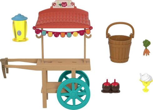 5-in 3 Mattel Spirit Untamed Miradero Snack Cart with Rolling Wheels, Canopy, Pony & Related Accessories, Great Gift