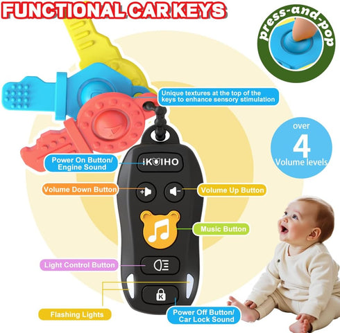iKOIHO Set, 1-3, 1 6+ Baby Phone Baby Keys Toys Bilingual Play Phone and Toy Keys for Toddlers Musical Early Learning