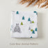 NOOVIA 2-Pack 43x47 inch, Baby Muslin Swaddle Blankets, Cotton, Extra Large Bear Forest & Solid Blue, Soft Newborn