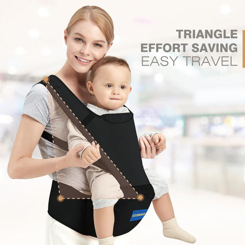 KJIPUHO 6-in-1 0-36Months Baby Carrier with Hip Seat, Baby Carrier Newborn to Toddler, Adjustable Detachable Infant