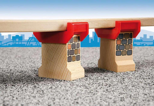 33254 2 Set Sets 3 Brio World - Super Supports - Piece Wooden Railway | Enhances Creativity | Compatible with All Brio