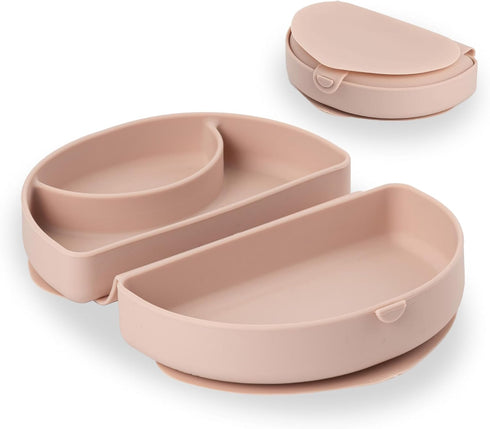 Miniware Baby Travel Plate with Suction - Foldable Silicone Baby Travel Essential