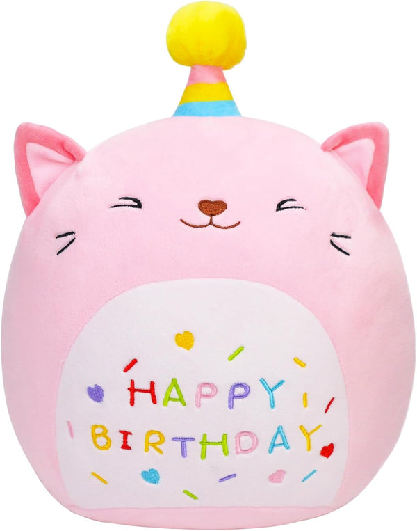 Cat Plush Toy 12 Inch Cute Unicorn Cat Birthday Stuffed Animal, Soft Plushies Pillow for Kids Room Decoration