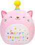 Cat Plush Toy 12 Inch Cute Unicorn Cat Birthday Stuffed Animal, Soft Plushies Pillow for Kids Room Decoration