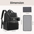 vosmles Backpack, Large Leather Diaper Bag Baby Travel Bag with Changing Pad, Insulated Pockets, Stroller Straps