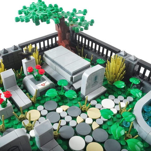 Halloween Mini Bricks Toys Set, Haunted Cemetery Building Blocks Architecture Kit, DIY Compatible with Major Brands (#1)