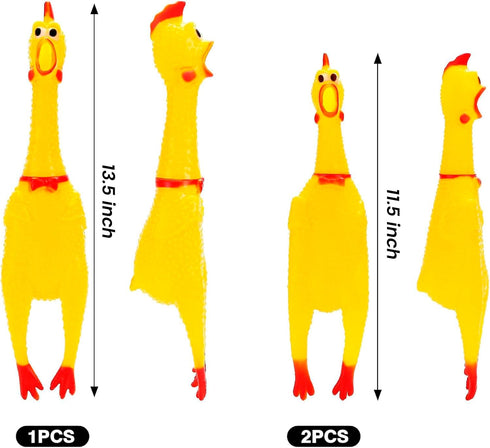 POPLAY 3 PCS Squeaky Rubber Chickens, Prank Novelty Toys for Dogs