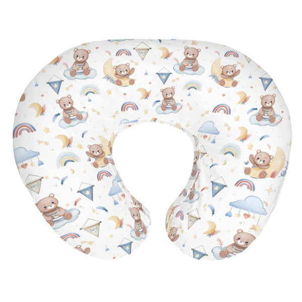 Watercolor Bear Rainbow Blue Baby Nursing Pillow Covers for Boy Cute Bears