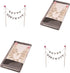Happy Birthday Cake Bunting Topper Garland, Handmade Pennant Flags with Wood Pole in Ivory (With Pink Rose)