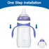 Pack 4 Baby Bottle Handles for Lansinoh Bottles, Bottle Holder for Baby Self Feeding, Bottle Feeding Holder, Purple