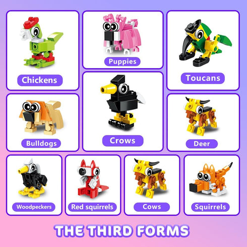 HOGOKIDS Party Favors for Kids, 30 Kinds of Animals Building Block Toy 20 Pack, Birthday Gift for Ages 4-12
