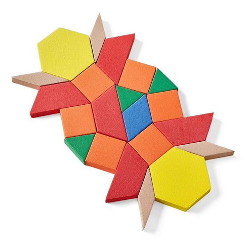 hand2mind Foam Pattern Blocks, Geometric Shapes for Kids, Toddler Pattern Blocks, Sorting Math (Set of 250)