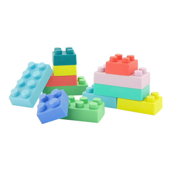 Infantino Super Soft Building Blocks, Easy-to-Hold for Babies & Toddlers, BPA-Free, 12-Piece Multi-Colored Set