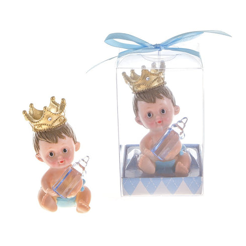 Lunaura Baby Keepsake - Set of 12 Boy Baby Wearing Crown Holding