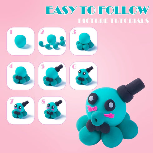 EDIFON Magic Modeling Clay, 24 Colors with Sculpting Tools, Non-Toxic Self Drying Soft Clay for Kids and Adults, Gift