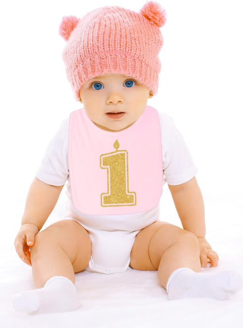 Aiden's Corner Handmade Cute Baby Boy Girl 1st Birthday 1 Silver Gold First Smash Cake Bibs