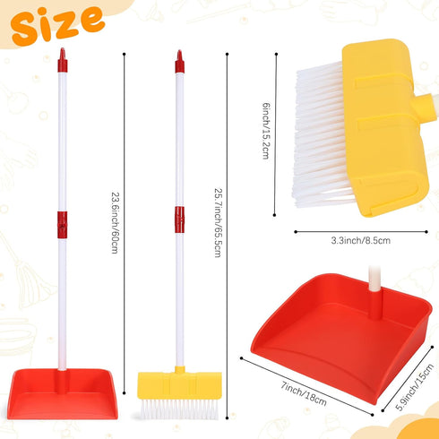 LIMIROLER Set Set Set, 3-6 (2PCS Set) Kids Cleaning Toy Toddlers Broom Dust Pan for Housekeeping Pretend Play Cleaning