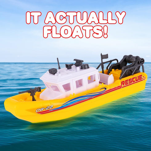 ArtCreativity Aquatic Rescue Vessel, Battery Operated Toy Boat for Kids, Floats in Water, Floating Bathtub and Pool Toy