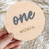 cephira Set 1-12, Monthly Baby Milestone and First Holiday Signs, Wooden Baby Months Disc Hello World Newborn