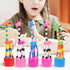 STOBOK 5Pcs Wooden Giraffe Figurine Toy - Finger Puppets Dancing Rocking Giraffe Push Up Toys for Kids (Random Style)