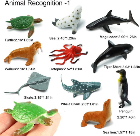 24-Pack Sea Ocean Animal Figures - Realistic Plastic Pool Party Toys Set for Children's Educational Gifts