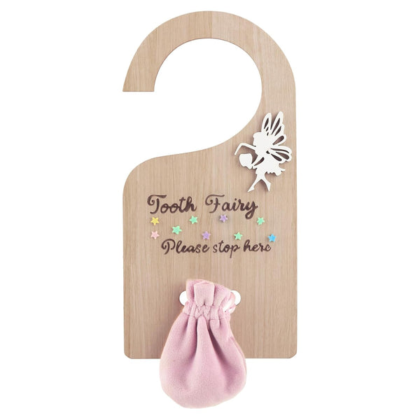 Qunclay Tooth Fairy Tooth Holder Door Hanger Bag Baby Teeth Keepsake Container