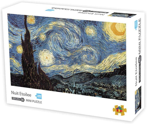 1000 Pieces Jigsaw Puzzle for Adults - The Smallest Size Starry Night - Difficult Famous Painting Puzzle