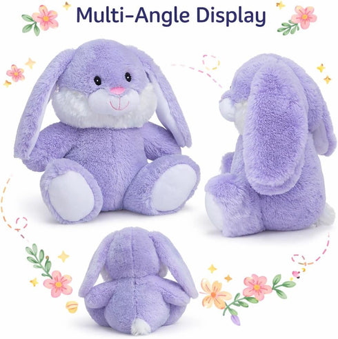 10 inch HollyHOME Easter Bunny Stuffed Animal Stuffed Bunny Plush Soft and Cuddly Stuffed Rabbit Easter Gift for Kids