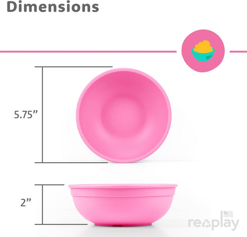 9 20 Oz. Set 4x4 Re-Play Toddler Plates - In and Bowls - - Kids Plates and Bowls, Microwave and Dishwasher Safe
