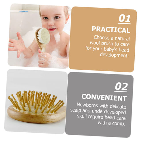 Set Totority Baby Hair Brush Woolen Brush for Toddlers Newborn Care Kit Easy to Use