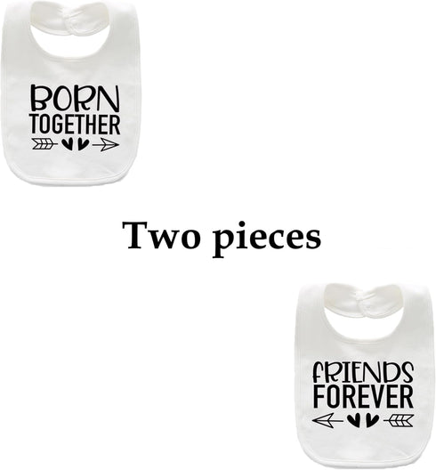 Set Baby Twins Bibs Best Friends Newborn Baby Bibs Cute Toddler Bibs For Unisex Boys Girls