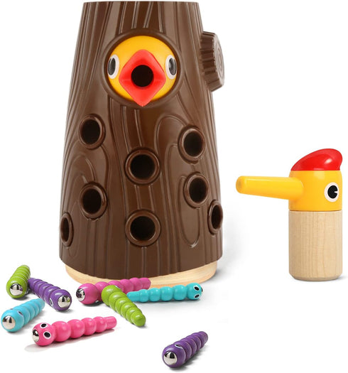 TOP BRIGHT Montessori Toys for 2 Year Olds, Magnetic Bird Feeding Game for Fine Motor Skills Development