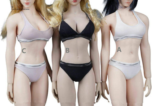 1/6 Scale Female Clothes, Pink Bras Underwear for 12inch PH TBL JO Seamless Action Figure Body (B)