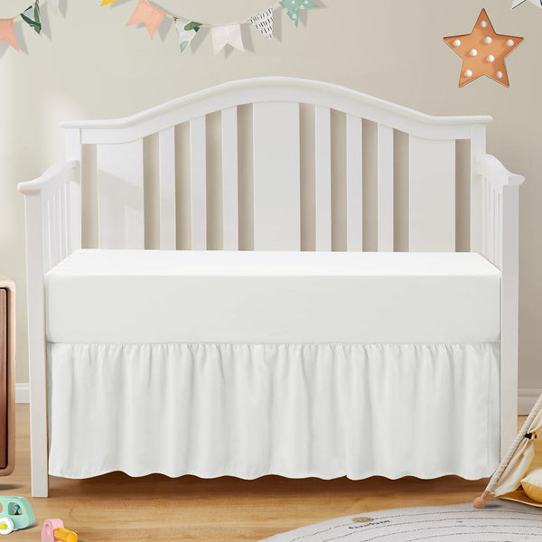 SiinvdaBZX 2-Piece Set Ruffled Crib Skirt & Microfiber Crib Sheet, Fit for