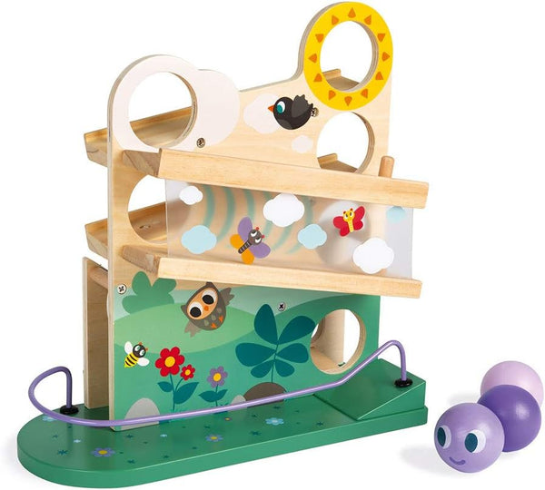 Janod Wooden Caterpillar Ball Track - Ages 12+ Months - J08055 for Early Learning