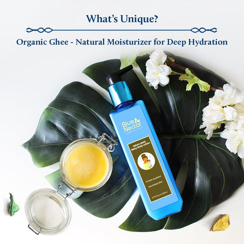 (12 Herbs,6.76 FlOz) Blue Nectar Baby Lotion with Nourishing Organic Ghee, Body Butters and Ayurvedic Baby Oils Baby
