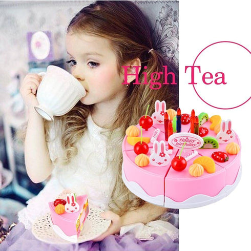 Set 37pcs(New Package) BigNoseDeer Play Birthday Cake Children's Day Gift Play Food Toy DIY Cutting Pretend Play