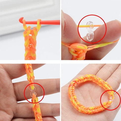 S-shine Clips for Loom Rubber Band, DIY Bracelet Making Refill Kit Connectors (like S Clips C Clips)
