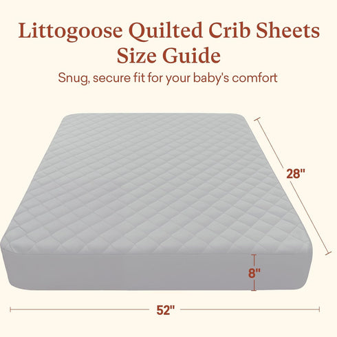 (2-Pack), 52x28'' Quilted Crib Mattress Protector Soft Toddler Mattress Pad Cover, Fits Standard Baby Crib Mattress