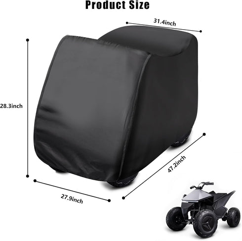 Kids Car Cover Waterproof Heavy Duty 300D Oxford Protector for Tesla Cyberquad, Large Ride On Truck Toys with Storage