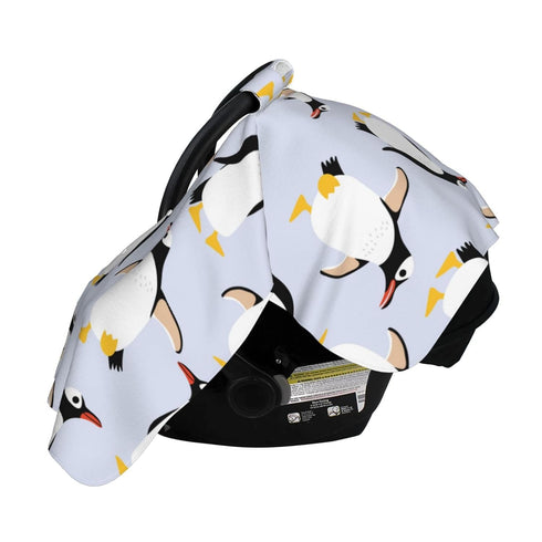 Zhbvncp Cute Penguins Baby Car Seat Cover & Breastfeeding Nursing Cover - Breathable Stretch Fabric Multi-Use Nursing