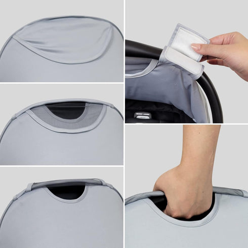 Summer 2-in-1 liuliuby Baby Car Seat Cover | Breathable Carseat Sun Shade & Mosquito Net | UV Protection Lightweight