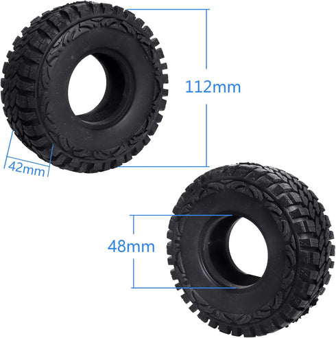 4PCS 1.9 Crawler Tires Outer Diameter 114mm with Foam Inserts for 1/10 RC Rock Crawler Axial SCX10 SCX10 III AXI03007 D90 TF2 MST Tamiya CC01