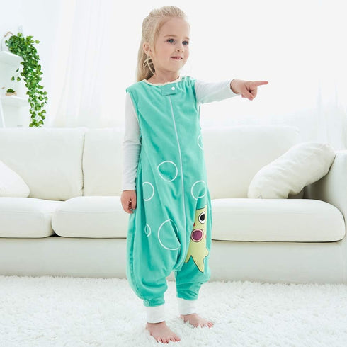 MICHLEY Toddler Sleeping Sack with Feet, Newborn Infant Sleeveless Sleeping Bag, 2-way Zipper, Green Octopus, 5-6T