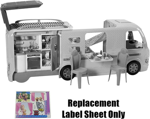 Replacement Labels for Barbie Doll Dream-Camper Playset, Replacement Camper Stickers Set A