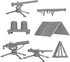 BMC Classic Plastic Army Men Playset Accessories - 10pc Military Camp - US Made