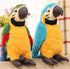Levenkeness 9.8" Macaw Parrot Plush Toy, Green Bird Stuffed Animal Gifts for Kids