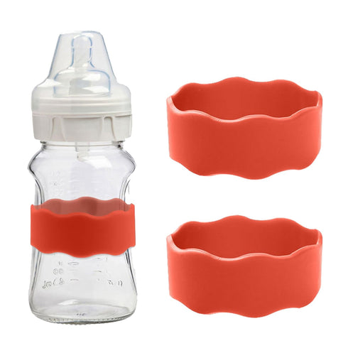 JMYDecor 5PCS Silicone Baby Bottles Band for Daycares Writable & Bottles Name Label Reusable,Easy Grip Cup Band