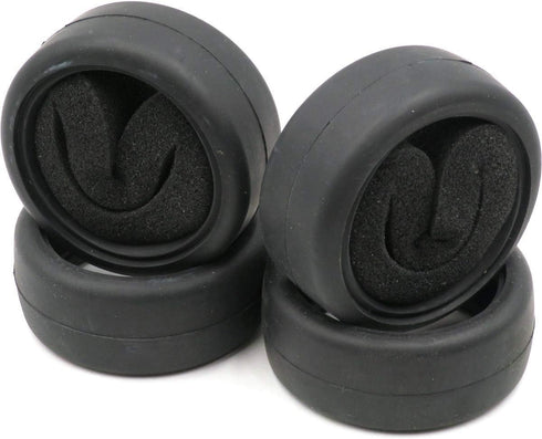 hobbysoul 4pcs RC 1/10 On Road Slick Tire Rubber Tyre Fit for 1:10 Touring Drift Car Wheel Rim